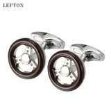 Lepton Car Steering Wheel Cufflinks for Mens Shirt Cuff