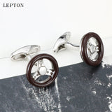 Lepton Car Steering Wheel Cufflinks for Mens Shirt Cuff