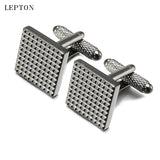 Lepton Classic Business Square Cufflinks Men Wedding Groom Carve Cuff links