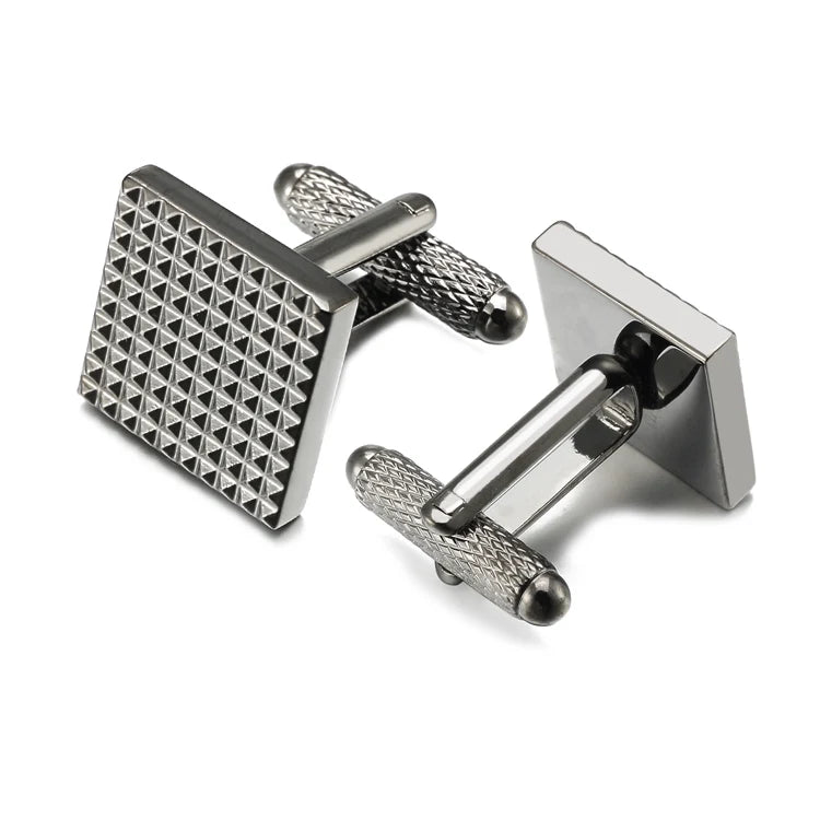 Lepton Classic Business Square Cufflinks Men Wedding Groom Carve Cuff links