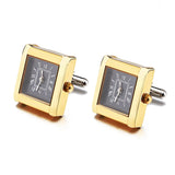 Lepton Functional Watch Cufflinks For Men Square Real Clock Cuff links
