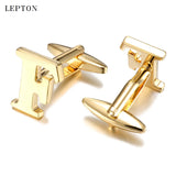 Lepton Hot Letters F Cufflinks For Men High Polishing Stainless Steel CuffLinks