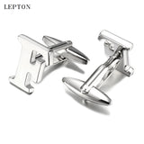 Lepton Hot Letters F Cufflinks For Men High Polishing Stainless Steel CuffLinks