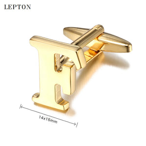 Lepton Hot Letters F Cufflinks For Men High Polishing Stainless Steel CuffLinks