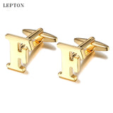 Lepton Hot Letters F Cufflinks For Men High Polishing Stainless Steel CuffLinks