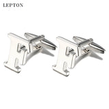 Lepton Hot Letters F Cufflinks For Men High Polishing Stainless Steel CuffLinks