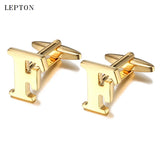 Lepton Hot Letters F Cufflinks For Men High Polishing Stainless Steel CuffLinks
