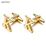 Lepton Letters K Cufflinks for Men High Polishing Stainless Steel CuffLinks