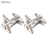Lepton Letters K Cufflinks for Men High Polishing Stainless Steel CuffLinks