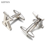 Lepton Letters K Cufflinks for Men High Polishing Stainless Steel CuffLinks