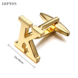 Lepton Letters K Cufflinks for Men High Polishing Stainless Steel CuffLinks
