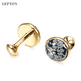 Lepton Snowflake Stone Cufflinks for Mens Shirt Cuff