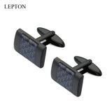 Stainless Steel Cufflinks Black Carbon Square Mens Gift