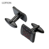Stainless Steel Cufflinks Black Carbon Square Mens Gift