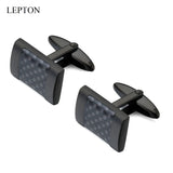 Stainless Steel Cufflinks Black Carbon Square Mens Gift