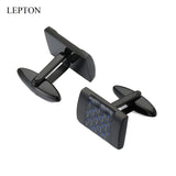 Stainless Steel Cufflinks Black Carbon Square Mens Gift