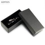 Lepton Neckties Tie Clip & Cufflinks Set Stainless Steel Business Wedding
