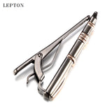 Lepton Neckties Tie Clip & Cufflinks Set Stainless Steel Business Wedding