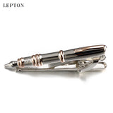 Lepton Neckties Tie Clip & Cufflinks Set Stainless Steel Business Wedding