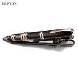 Lepton Neckties Tie Clip & Cufflinks Set Stainless Steel Business Wedding