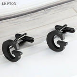 Lepton Stainless Steel Cufflinks G Cuff links Men French Shirt Cufflink