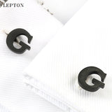 Lepton Stainless Steel Cufflinks G Cuff links Men French Shirt Cufflink