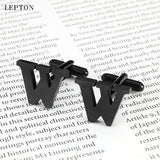 Lepton Stainless Steel W Cufflinks for Men - French Shirt Cufflink
