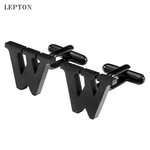 Lepton Stainless Steel W Cufflinks for Men - French Shirt Cufflink
