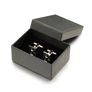 Lepton Stainless Steel B Cufflinks - Men's Shirt Cuffs Button