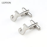 Lepton Stainless Steel Letters J Cufflinks for Men