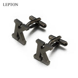 Stainless Steel Letters K Cufflinks for Men - Silver Alphabet Cuff links