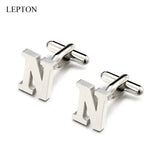 Lepton Stainless Steel N Cufflinks Men Shirt Cuffs Button