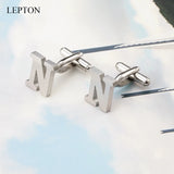 Lepton Stainless Steel N Cufflinks Men Shirt Cuffs Button