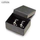 Lepton Stainless Steel Letters Q Cufflinks for Mens - Silver Alphabet Cuff links