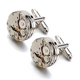 Steampunk Gear Watch Movement Cufflinks Mens Business Style