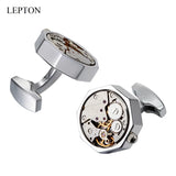 Vintage Steampunk Gear Cufflink Lepton Watch Movement Cufflinks