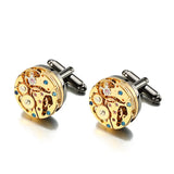 Lepton Watch Movement Cufflinks Stainless Steel Steampunk Gear Watch Mechanism