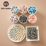 10Pcs Colorful Silicone Bead Baby Teething Round Shape Chewing Bracelet