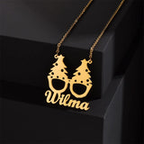 Personalized Christmas Name Necklace Custom Family Jewelry Choker Pendant