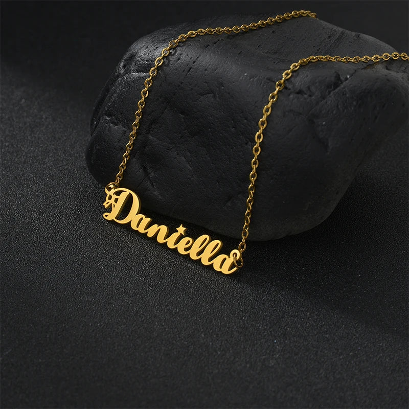 Personalized Christmas Name Necklace Custom Family Jewelry Choker Pendant