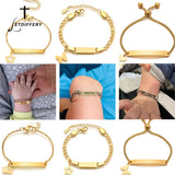 Engrave Name Date ID Bar Bangle for Children Birthday