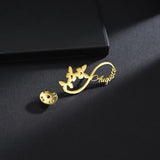 Personalized Butterfly Name Brooch Stainless Steel Pin