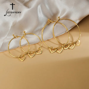 Personalized Heart Charms Bangles Stainless Steel - Engraving Name
