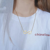 Infinity Heart Name Necklace Stainless Steel For Women Personalized Nameplate