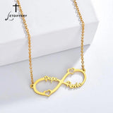 Infinity Heart Name Necklace Stainless Steel For Women Personalized Nameplate