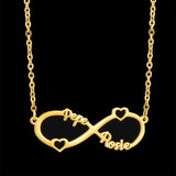 Infinity Heart Name Necklace Stainless Steel For Women Personalized Nameplate