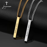 Custom Name Date Bar Necklace Stainless Steel - Engraved Pendant Choker