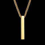 Custom Name Date Bar Necklace Stainless Steel - Engraved Pendant Choker