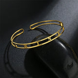 Personalized 6mm Initial Bracelet Bangle Stainless Steel Cuff for Women