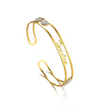 Zircon Heart Name Bracelet for Women Stainless Steel Personalized Cuff Bangles